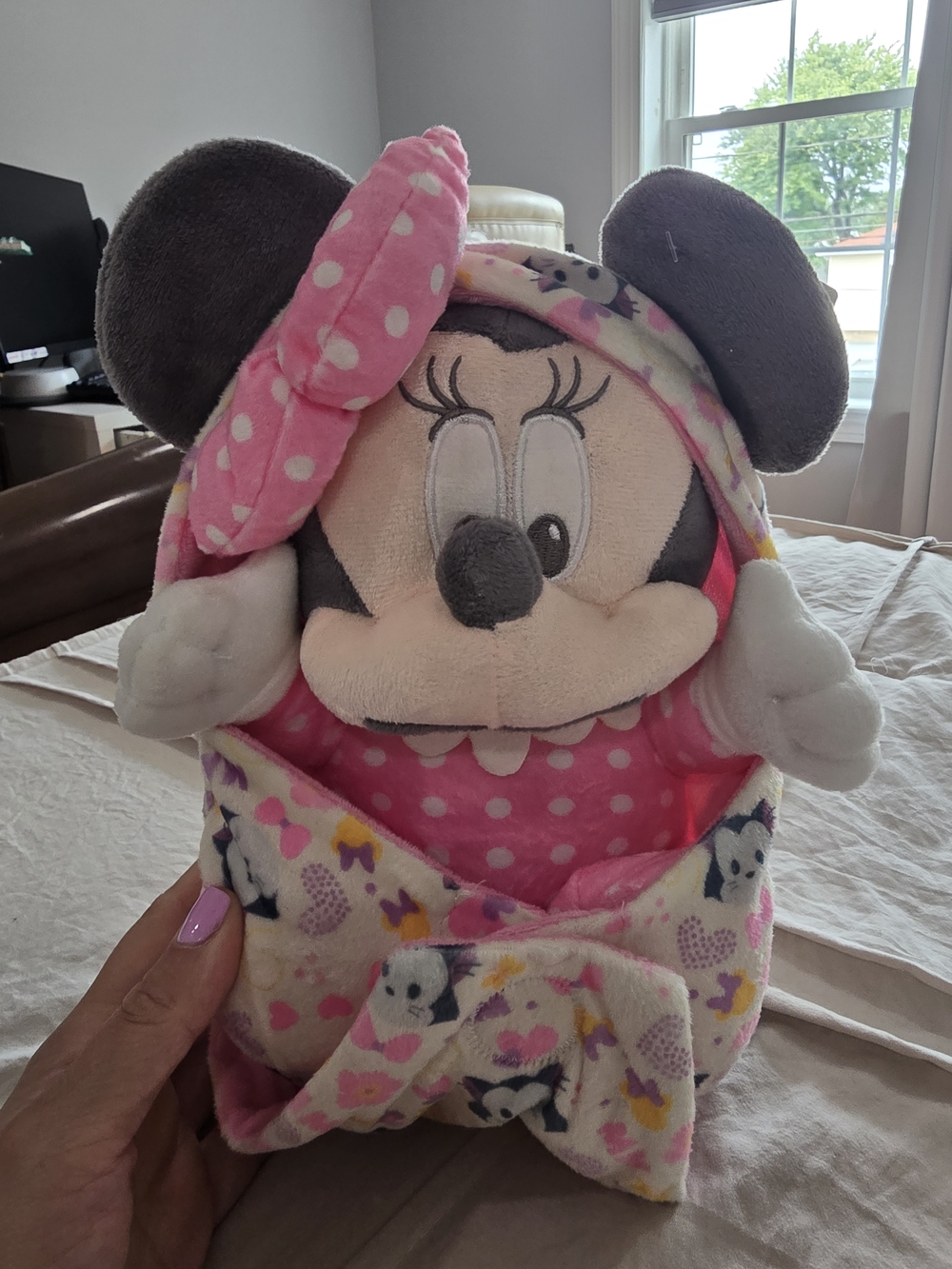 Minnie Mouse Pink Plush Hooded Kids Pajamas Wrap
